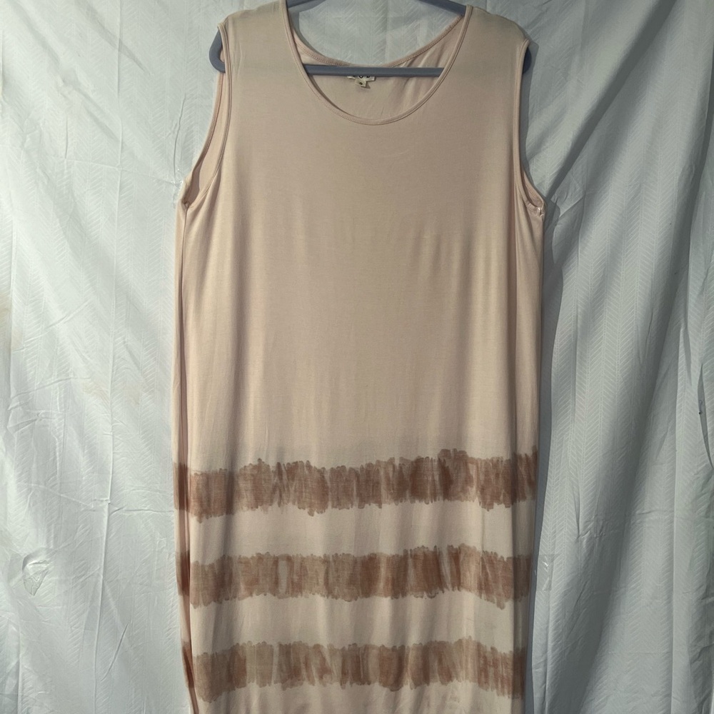 🆕 . POL Cream and Tan Sleeveless Rayon Spandex Dress. S - Picture 5 of 5